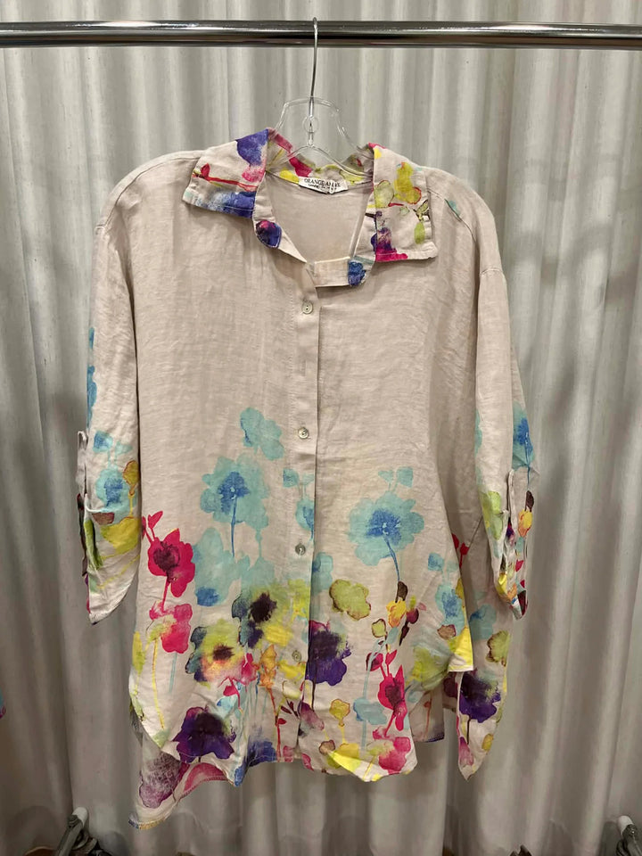 Blouse boutonnée à imprimé floral Seraphina - Coupe décontractée