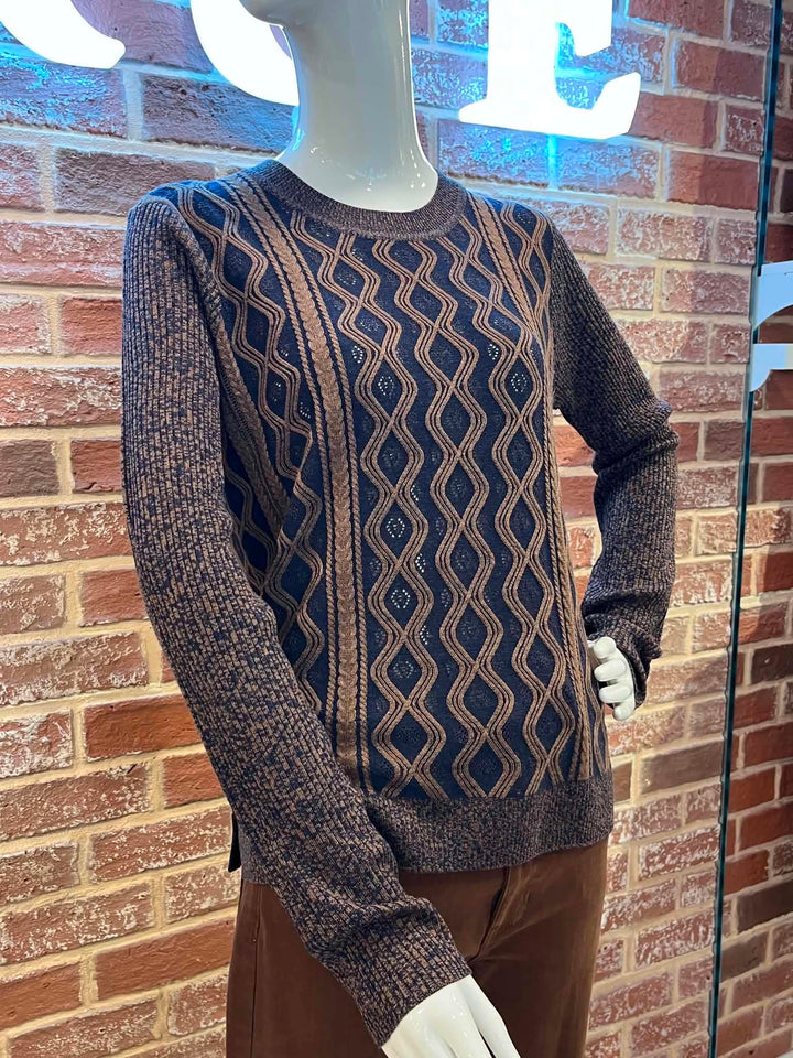 Chandail texturée à motifs - Manches longues et touche de laine