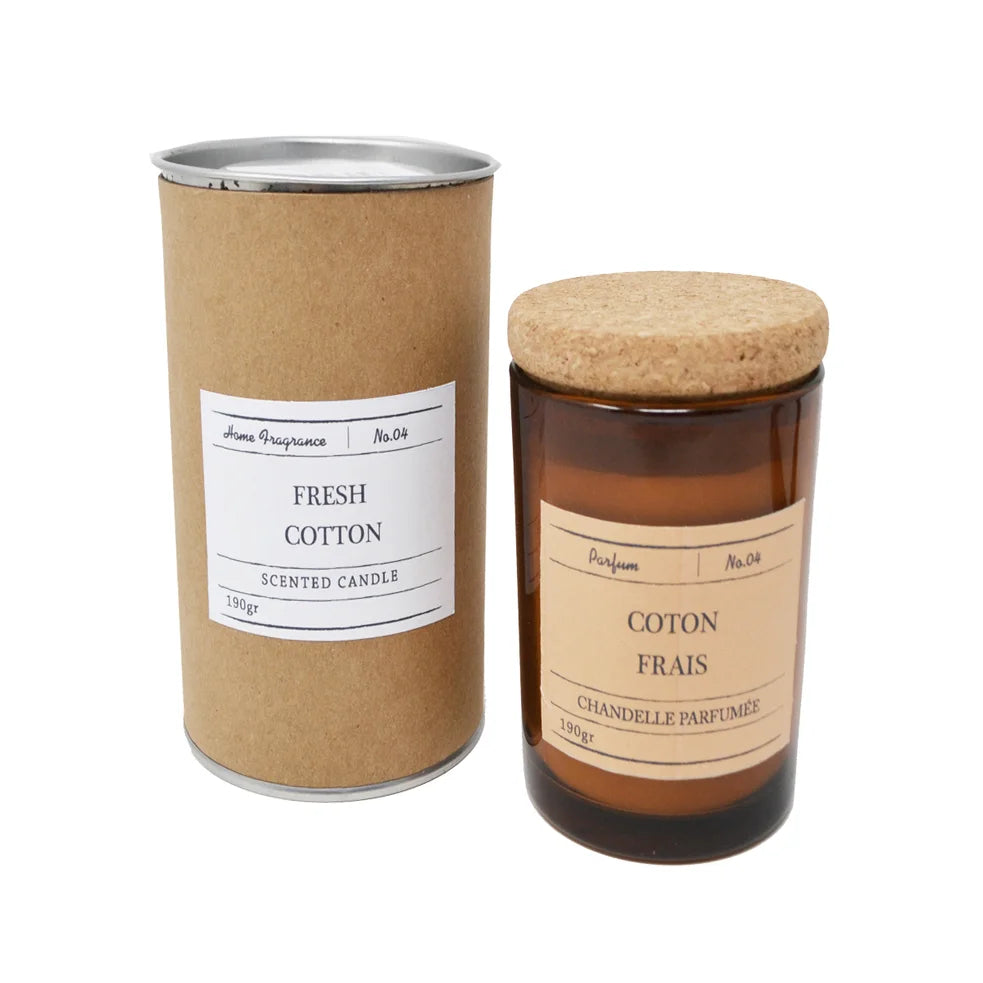 Chandelle parfumée coton frais - Bougie apaisante