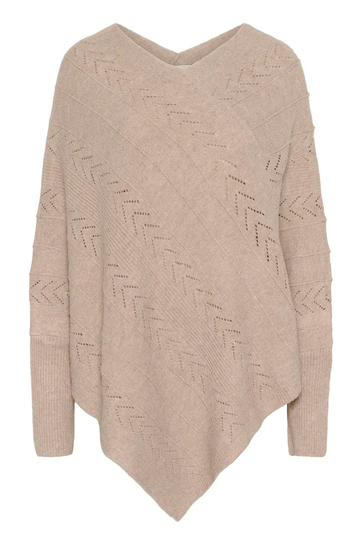 Un poncho à la coupe flatteuse, avec base en V et manches longues Holiday