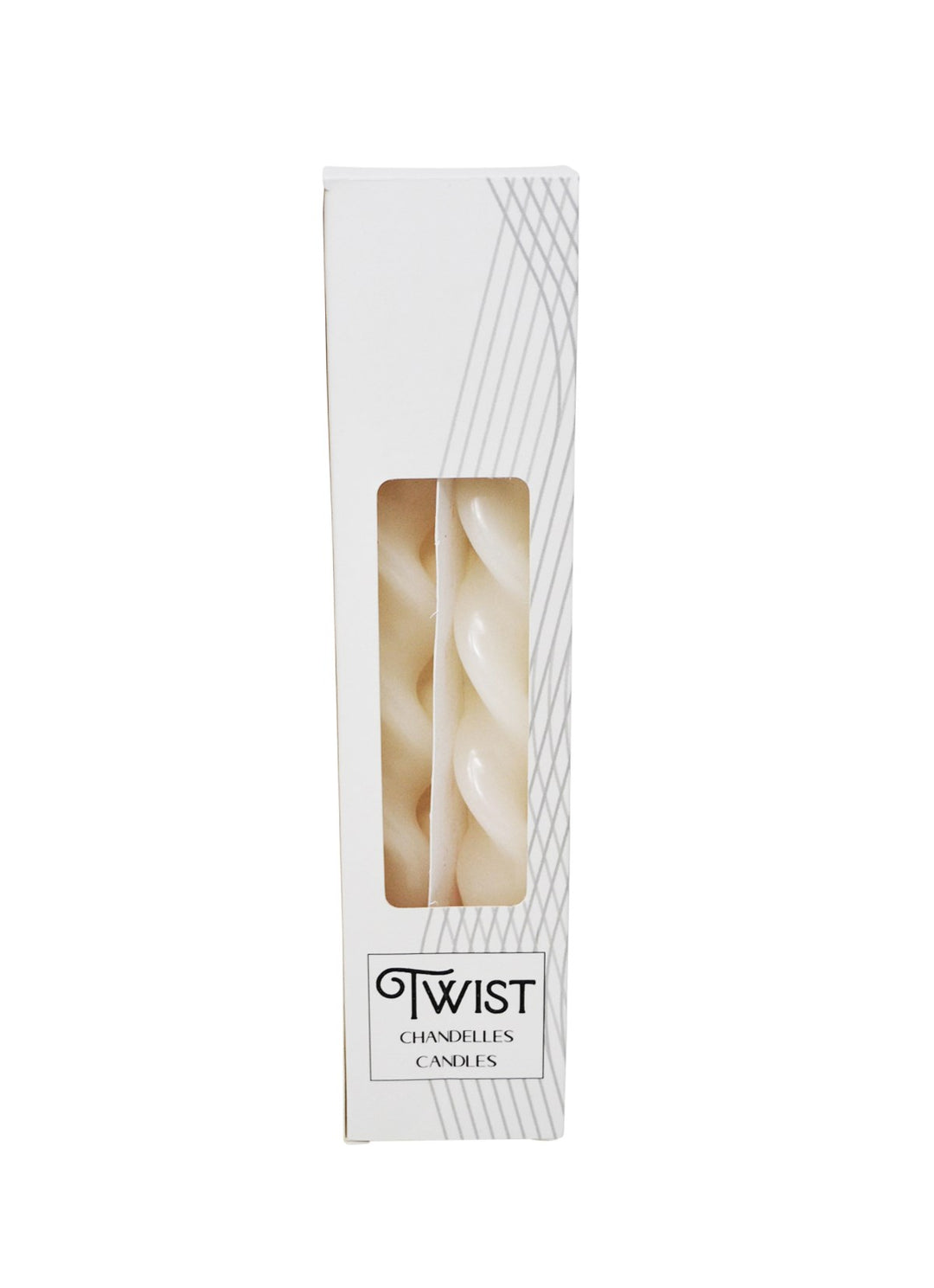 Duo de chandelles torsadées blanches - Durée minimal de 6 heures