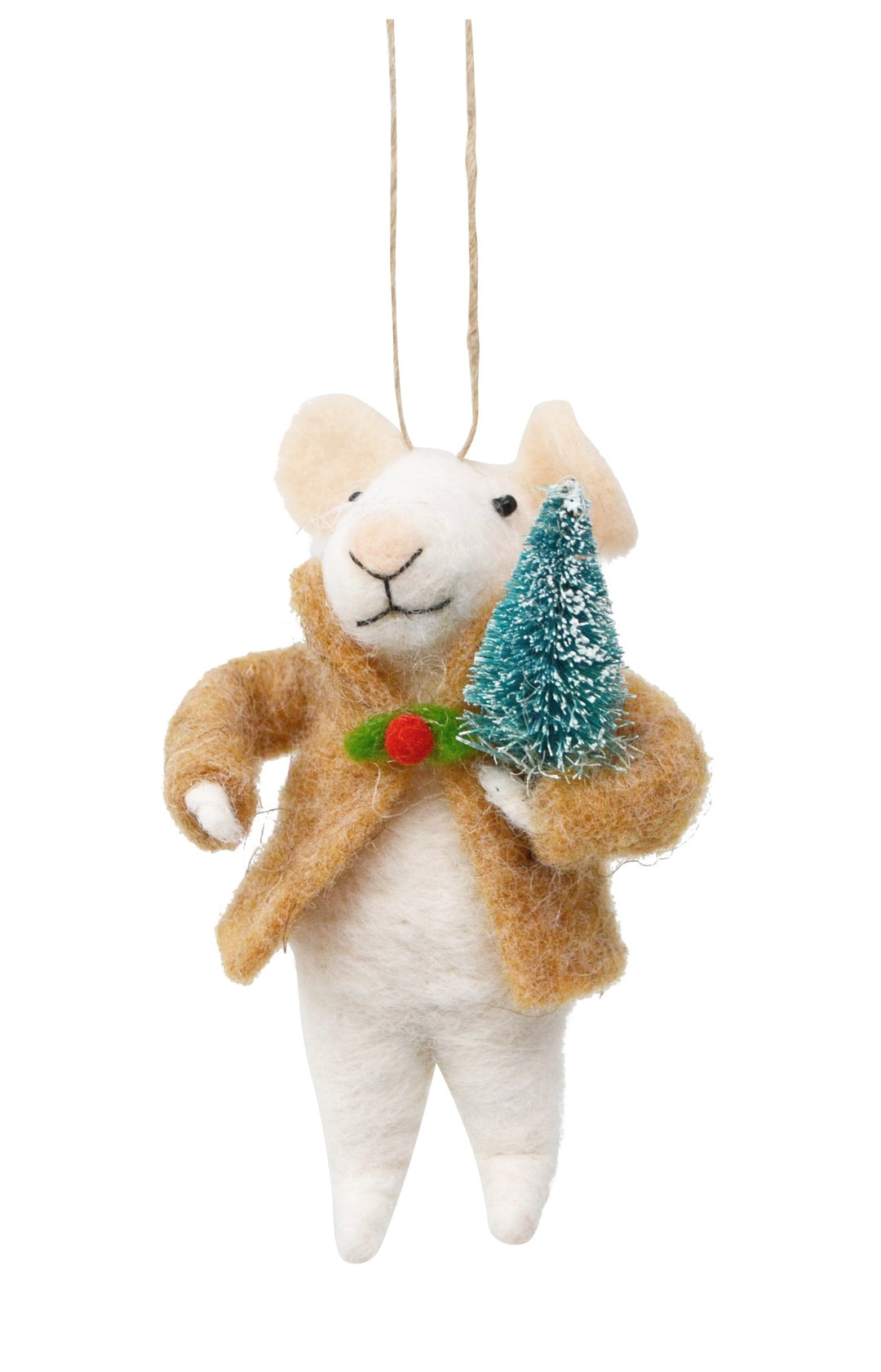 Figurine souris avec sapin - Ornement de Noël