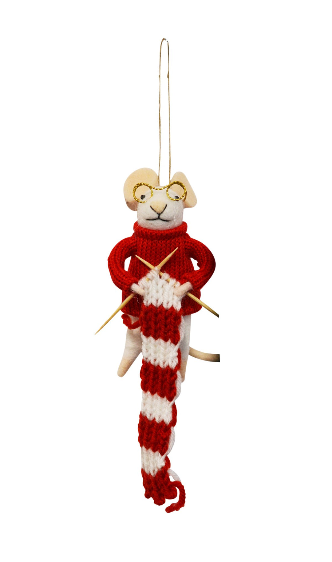 Figurine souris tricot - Ornement de Noël
