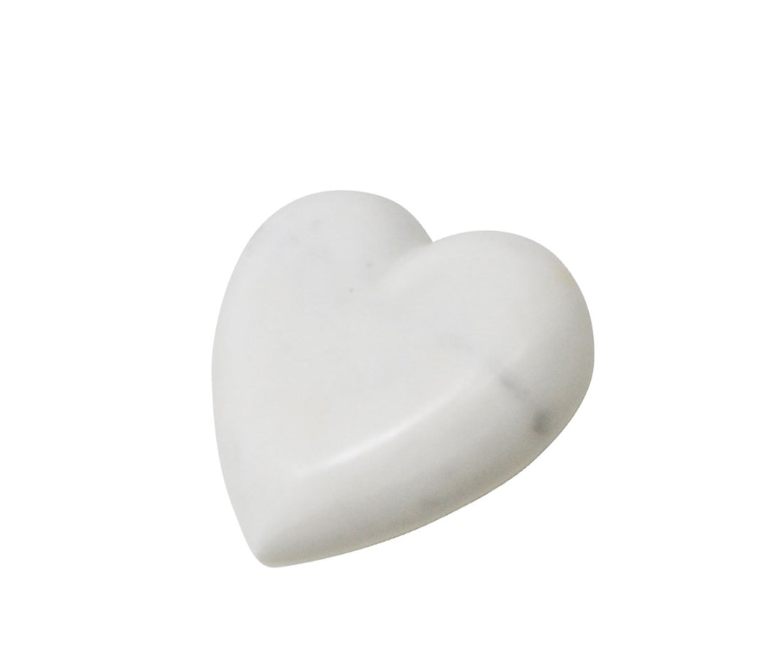 Objet décoratif cœur en marbre blanc - Presse-papier