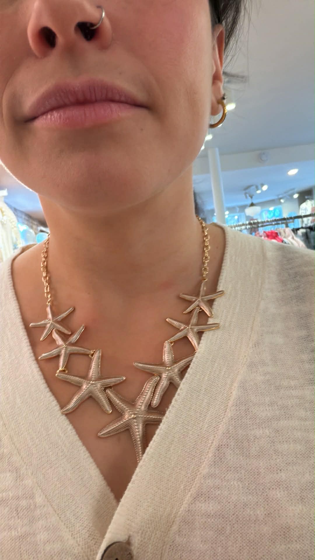 Starfish necklace and earrings
