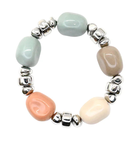 Bracelet perles ovales – Finition dorée ou argentée