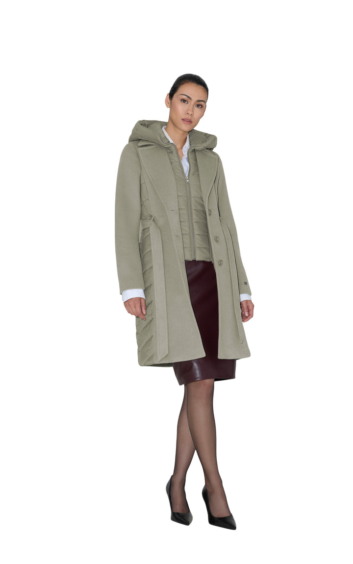 Manteau en laine hybride Adeline - Le manteau style trench avec col et capuche rembourrées