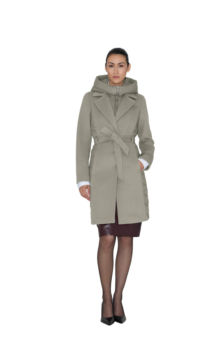 Manteau en laine hybride Adeline - Le manteau style trench avec col et capuche rembourrées