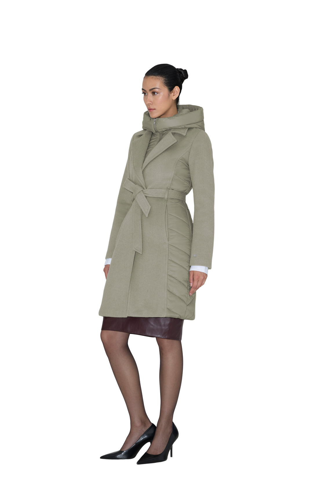 Manteau en laine hybride Adeline - Le manteau style trench avec col et capuche rembourrées