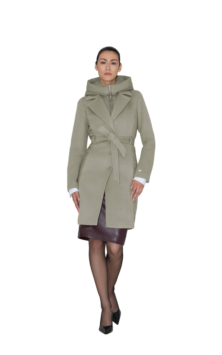 Manteau en laine hybride Adeline - Le manteau style trench avec col et capuche rembourrées