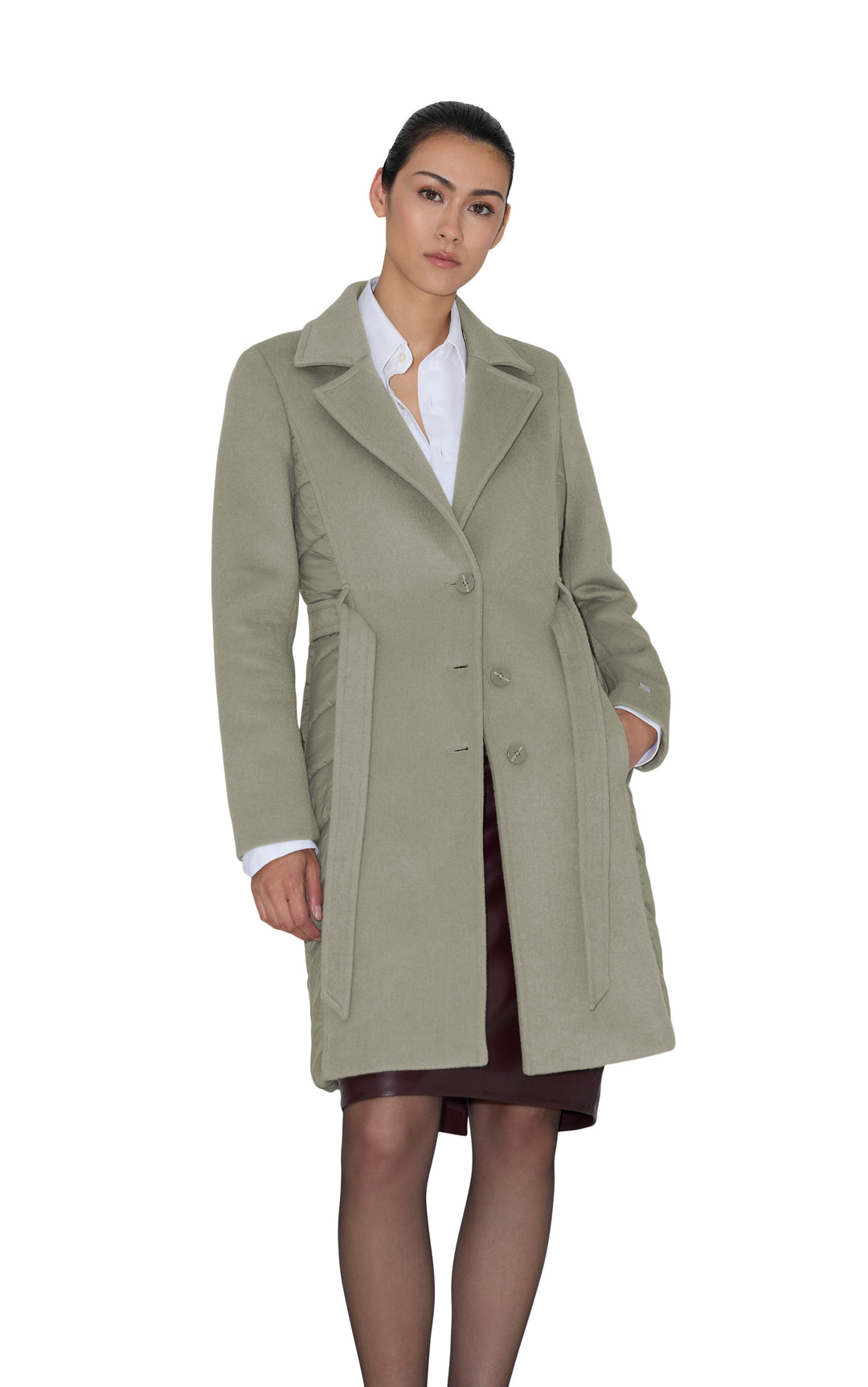 Manteau en laine hybride Adeline - Le manteau style trench avec col et capuche rembourrées