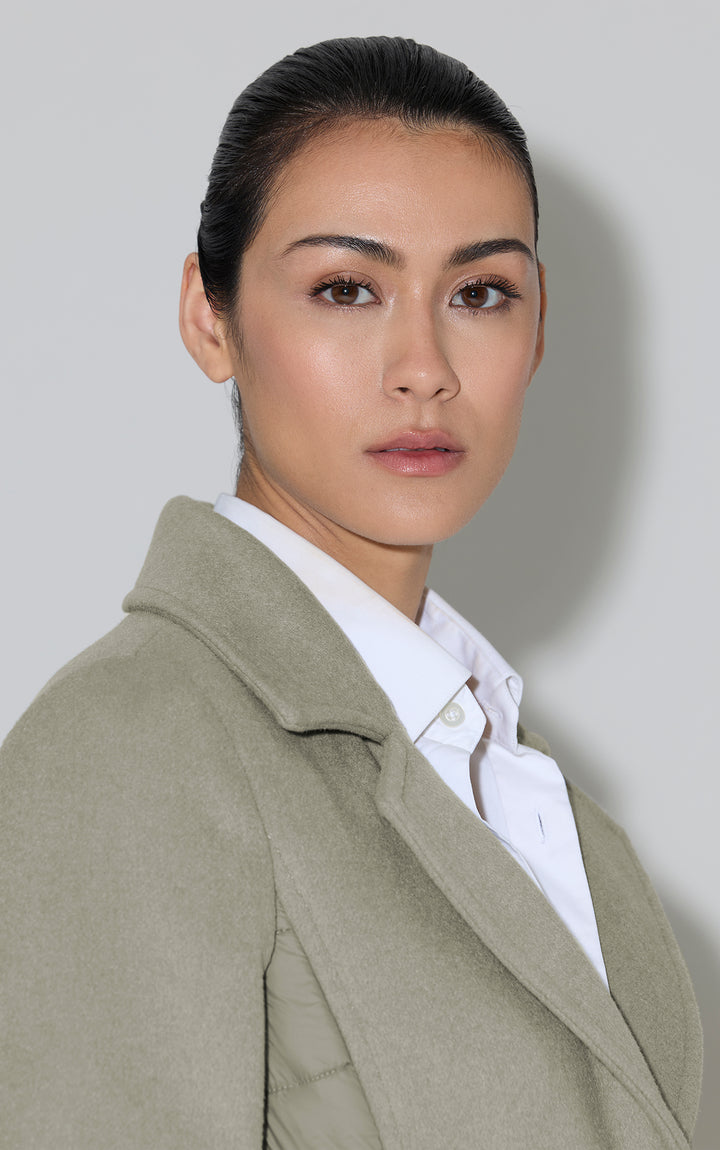 Manteau en laine hybride Adeline - Le manteau style trench avec col et capuche rembourrées