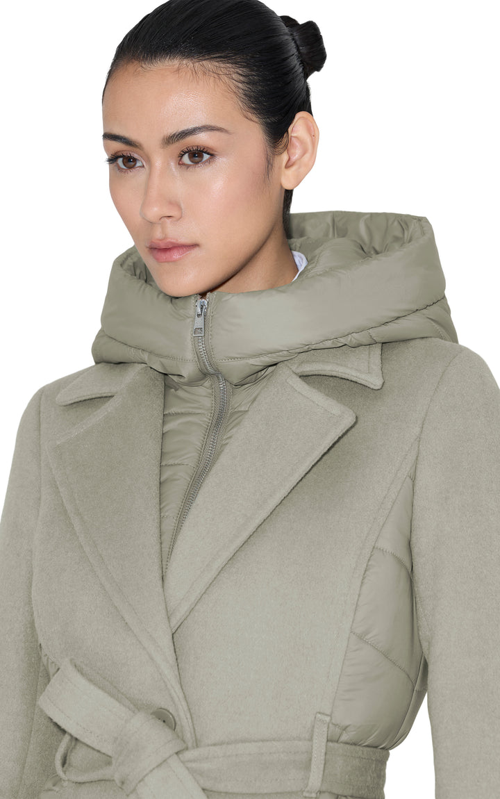 Manteau en laine hybride Adeline - Le manteau style trench avec col et capuche rembourrées