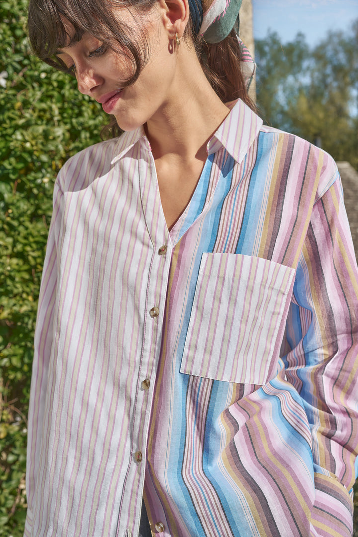 Chemise rayée en coton biologique Saffie - Look décontracté