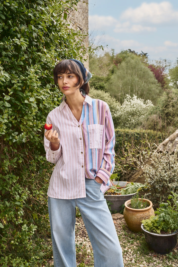 Chemise rayée en coton biologique Saffie - Look décontracté
