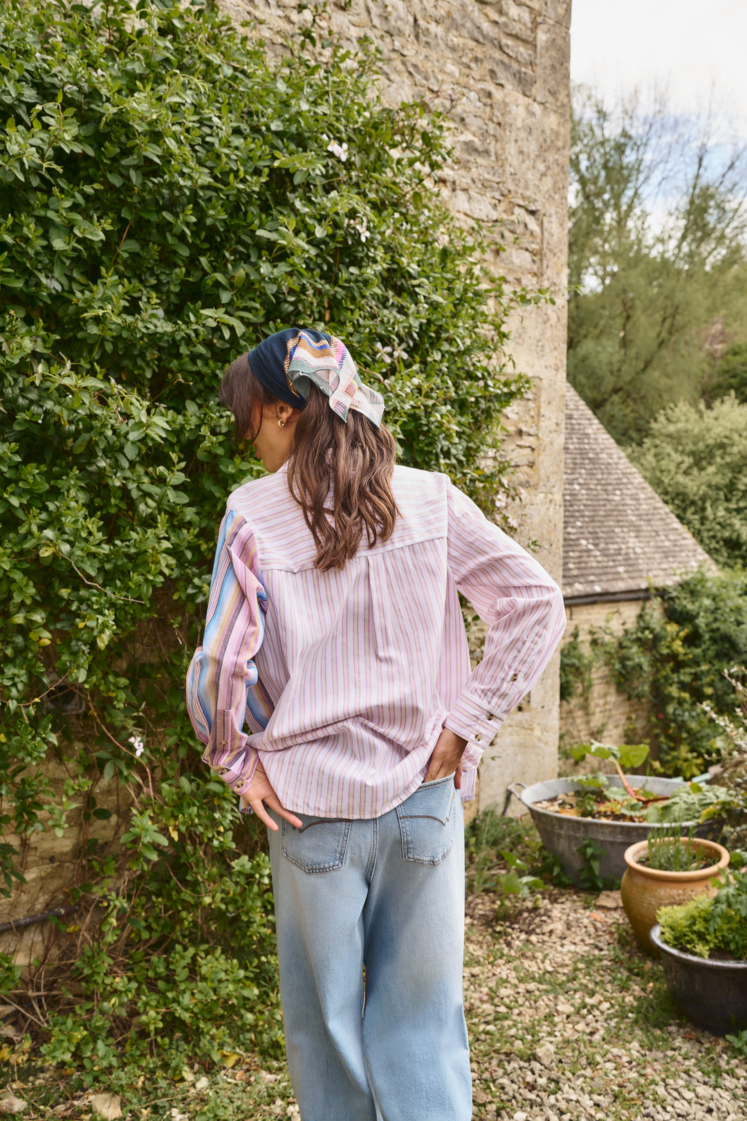 Chemise rayée en coton biologique Saffie - Look décontracté