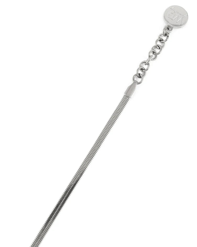 Bracelet à chaîne serpent Orvet - En acier inoxydable fini argent