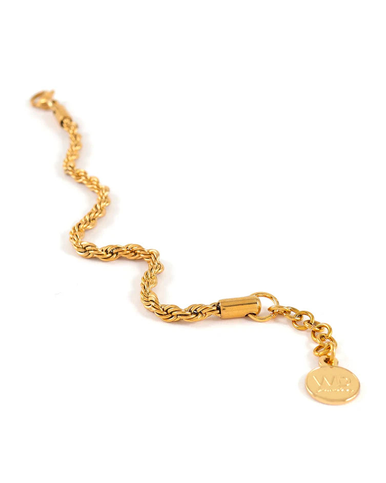 Bracelet à chaîne torsadée dorée Twisted - En acier inoxydable fini or 18K