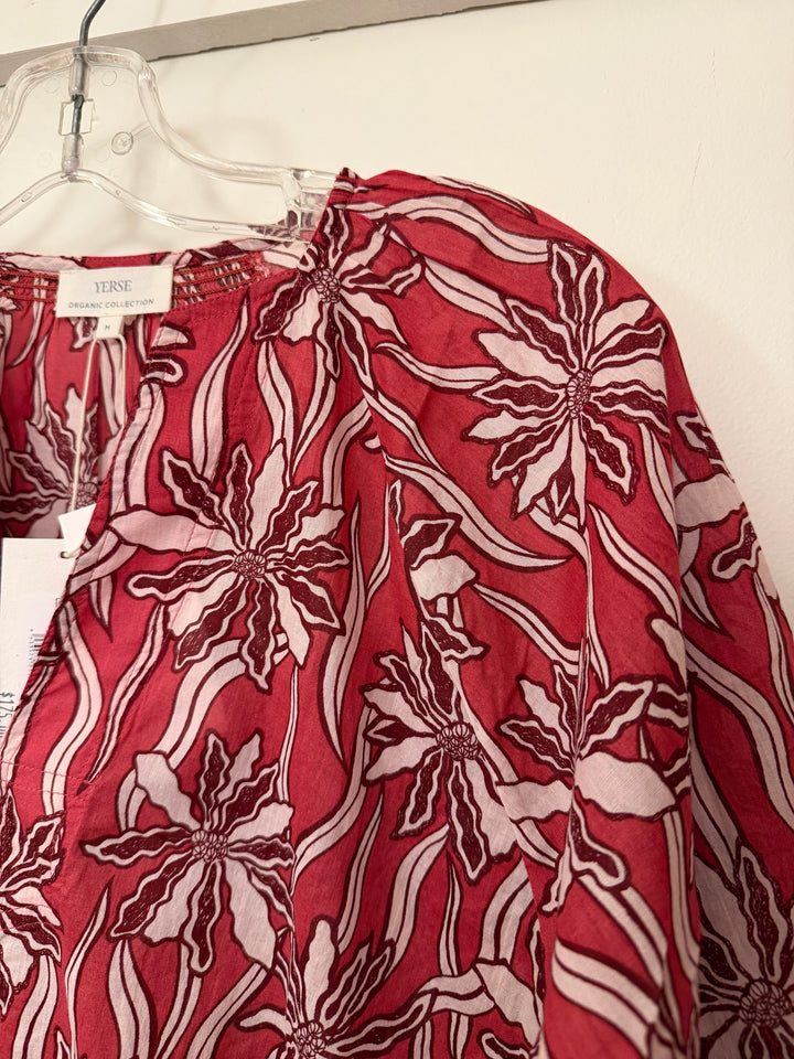 Blouse imprimée en coton biologique - Ample au style décontracté et raffiné