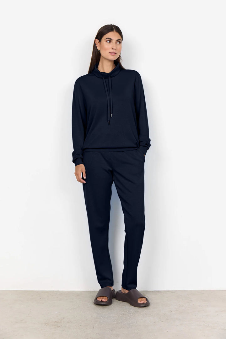 Pull col montant avec cordons d'ajustements