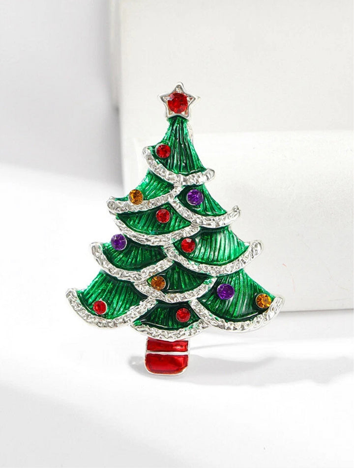 Broche de Noël festive - Accessoire scintillant