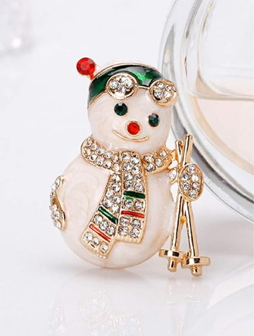 Broche de Noël festive - Accessoire scintillant