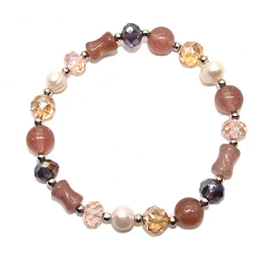 Bracelet en pierres semi-précieuses, perles d'eau douce et cristaux - Éclat naturel