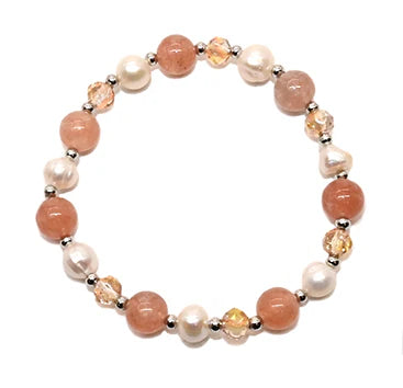 Bracelet en pierres fines et perles d'eau douce - Accessoire artisanal éclatant