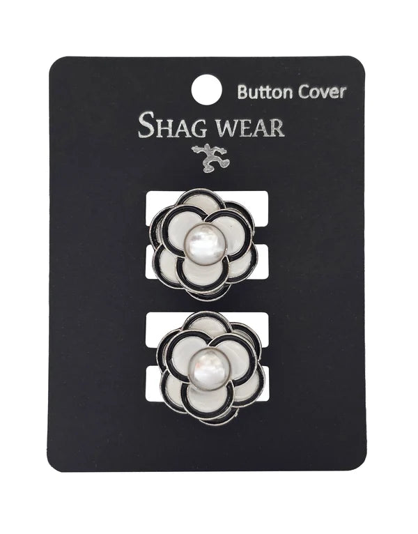Duo couvre-boutons pour chemise et veste - Accessoire amovible motif fleur