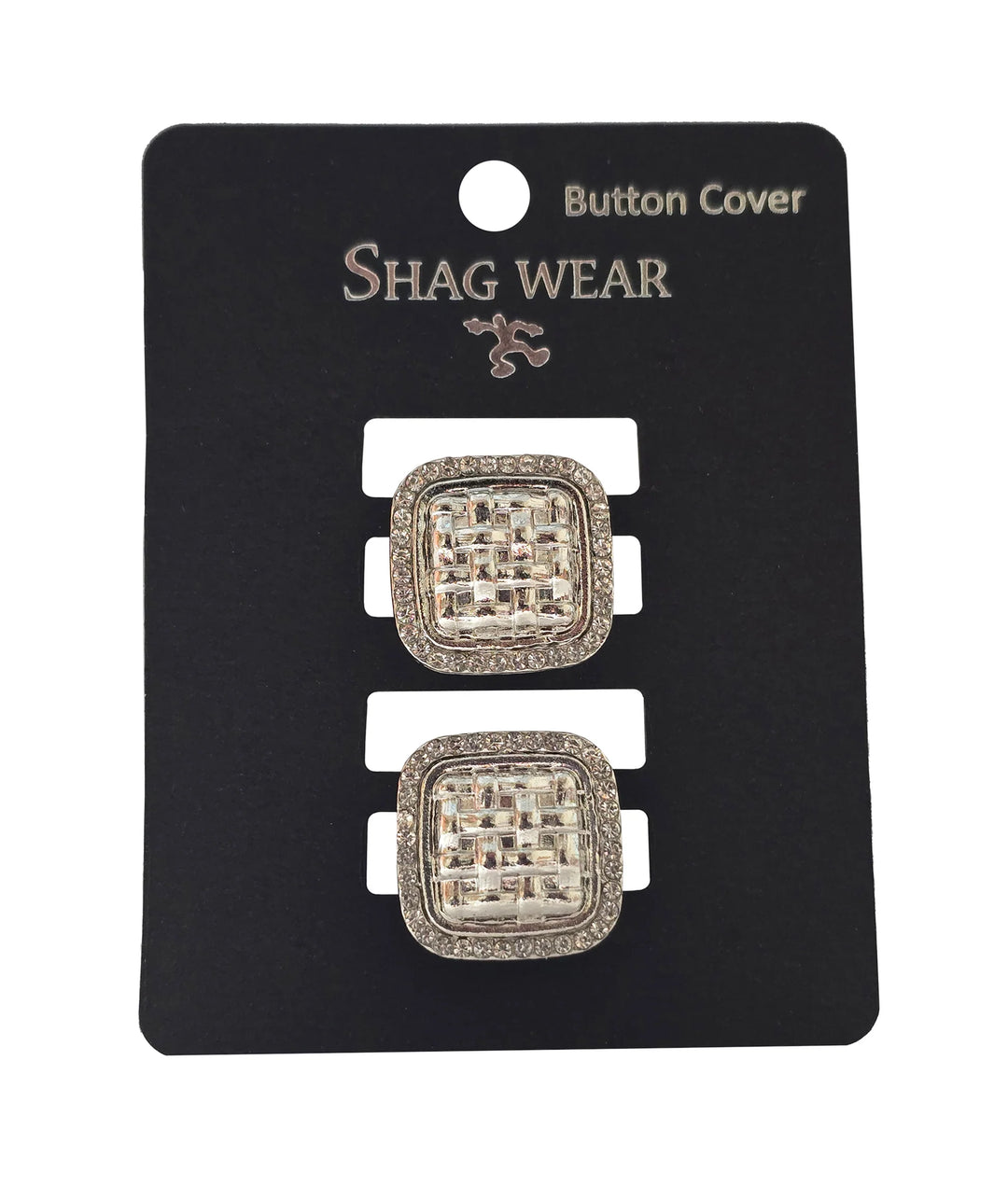 Duo couvre-boutons bijoux pour chemise et veste - Accessoire amovible carré à effet tressé