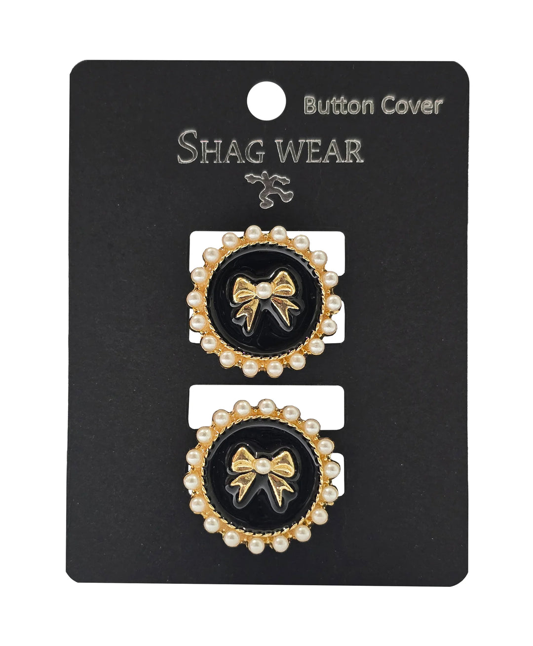 Duo couvre-boutons pour chemise et veste - Accessoire amovible motif nœud et perles