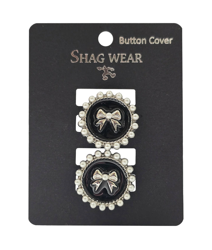 Duo couvre-boutons pour chemise et veste - Accessoire amovible motif nœud