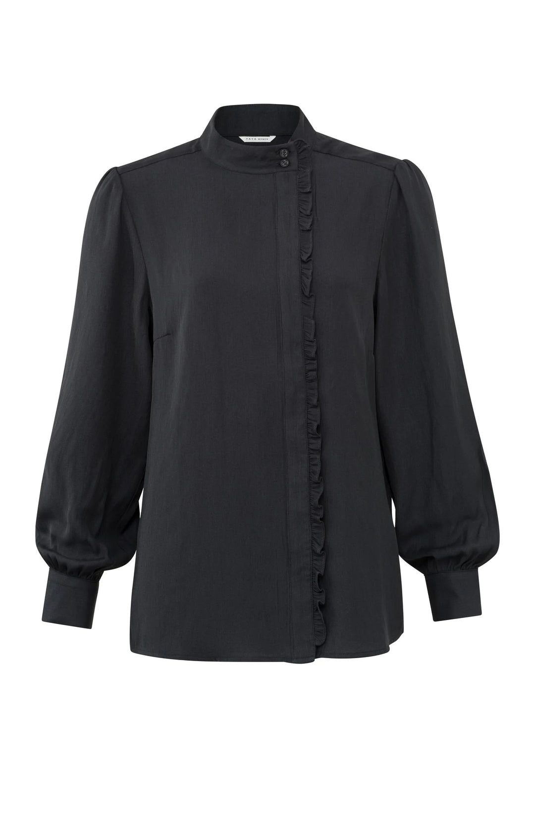 Blouse à col montant et fermeture décentrée