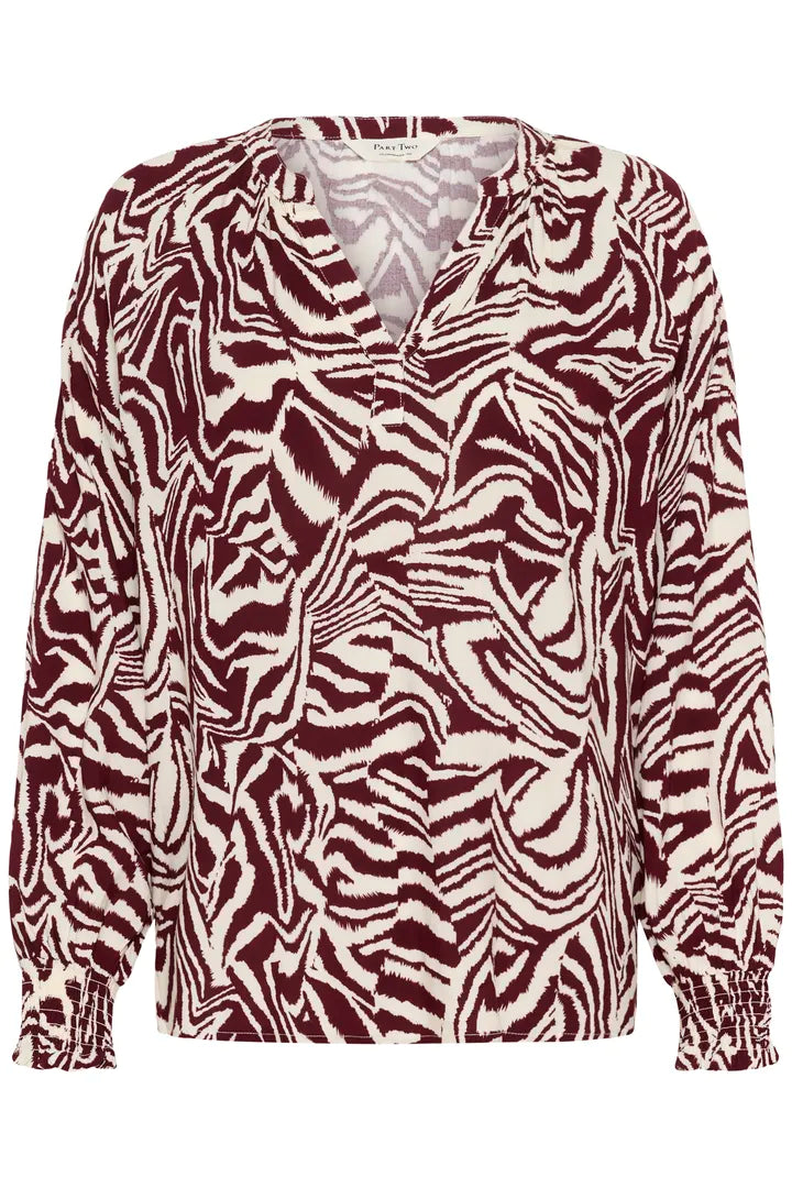 Blouse à manches longues imprimée zèbre Tennie