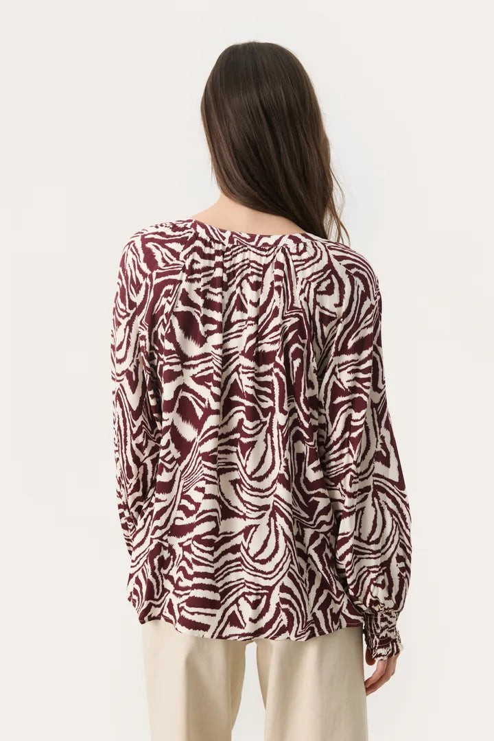 Blouse à manches longues imprimée zèbre Tennie