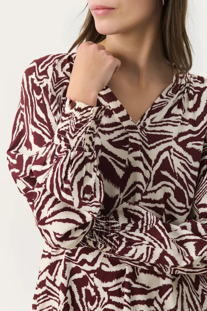 Blouse à manches longues imprimée zèbre Tennie