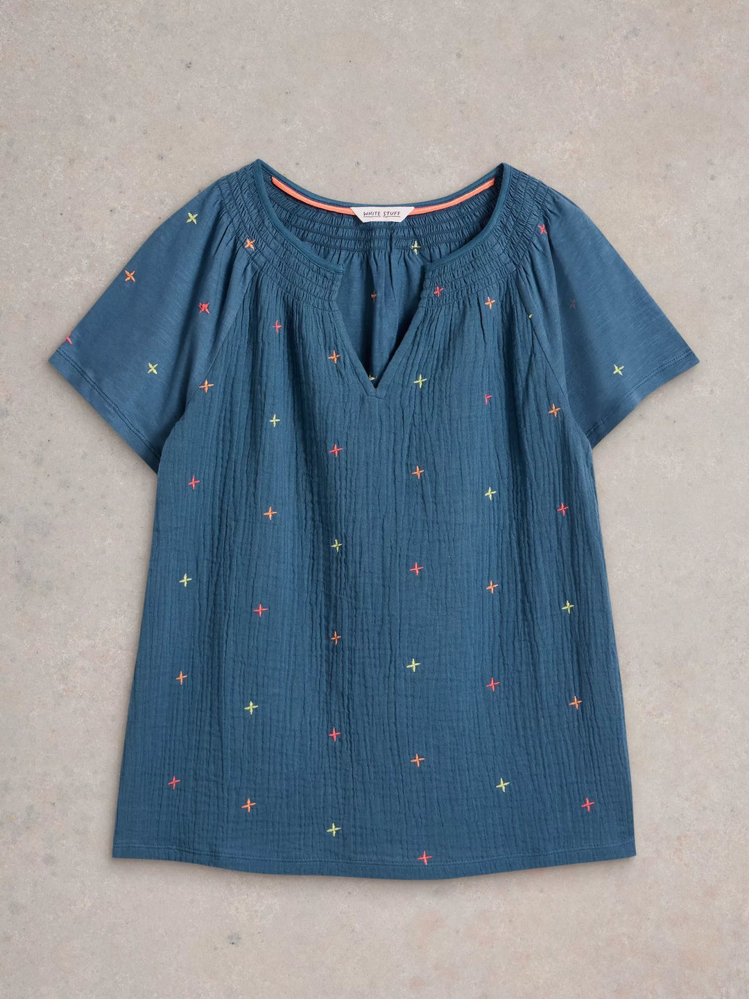 Blouse en coton biologique, au tissu chiffonné doux et léger Luella