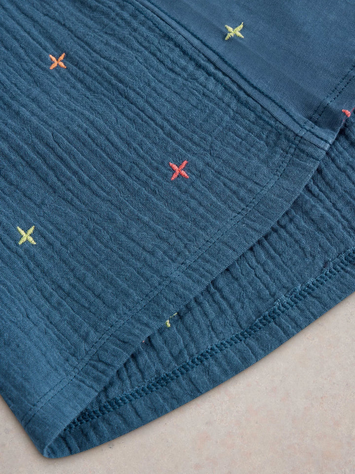 Blouse en coton biologique, au tissu chiffonné doux et léger Luella