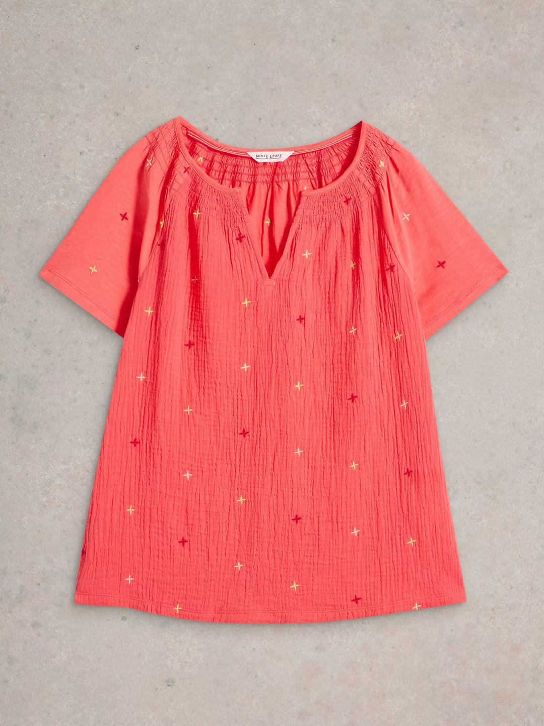 Blouse en coton biologique, au tissu chiffonné doux et léger Luella