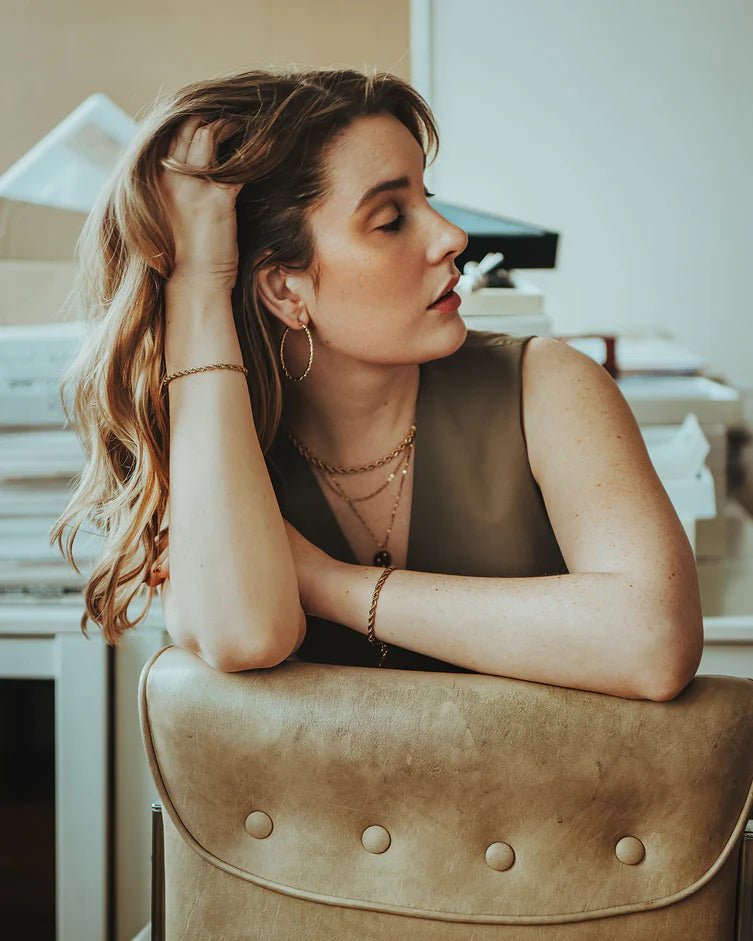 Bracelet à chaîne torsadée dorée Twisted - En acier inoxydable fini or 18K