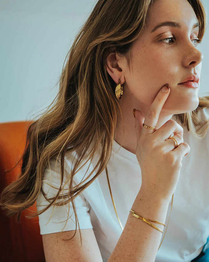 Bracelet à chaîne serpent Orvet - En acier inoxydable fini or 18K