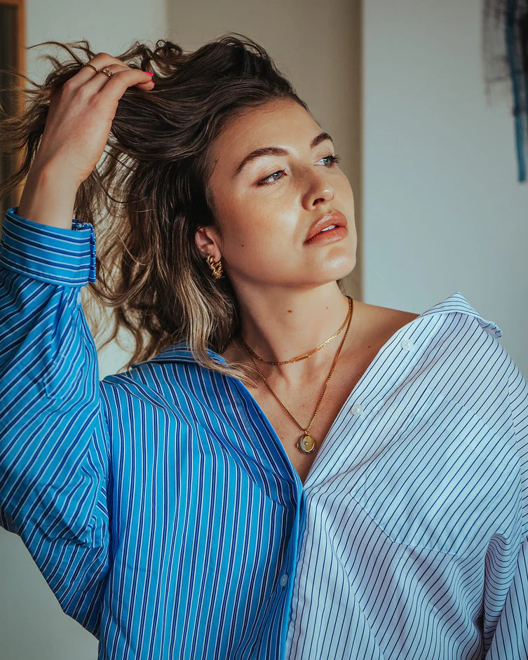 Boucles d'oreilles anneaux torsadés dorés Boa - En forme de croissant fini or 18K