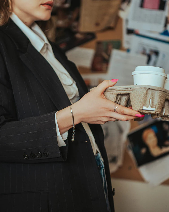 Bracelet à chaîne serpent Orvet - En acier inoxydable fini argent