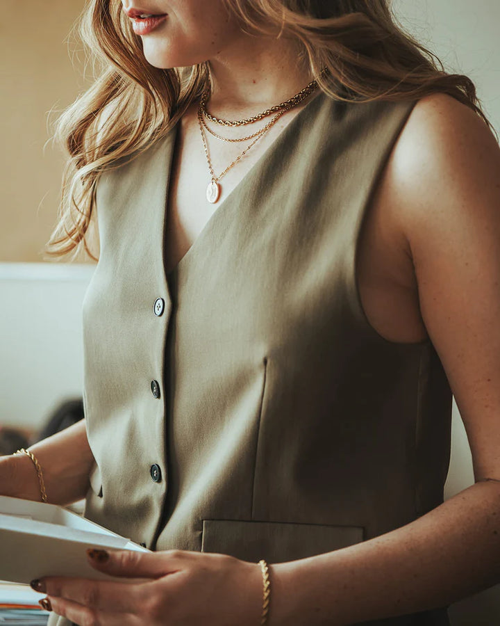 Bracelet à chaîne torsadée dorée Twisted - En acier inoxydable fini or 18K