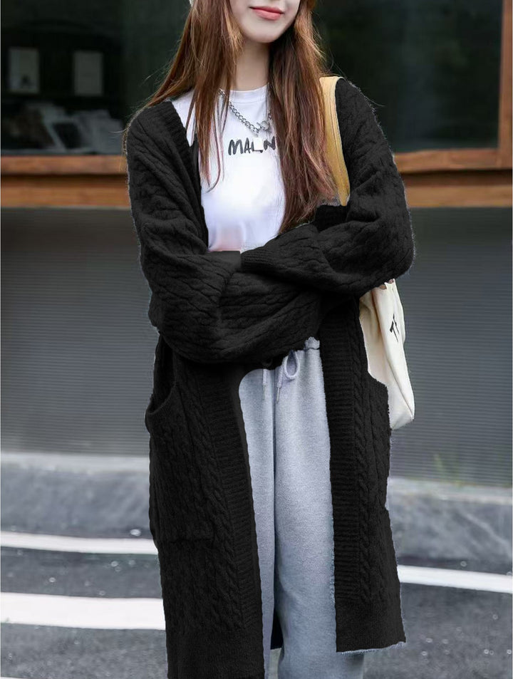 Cardigan en tricot long avec poches