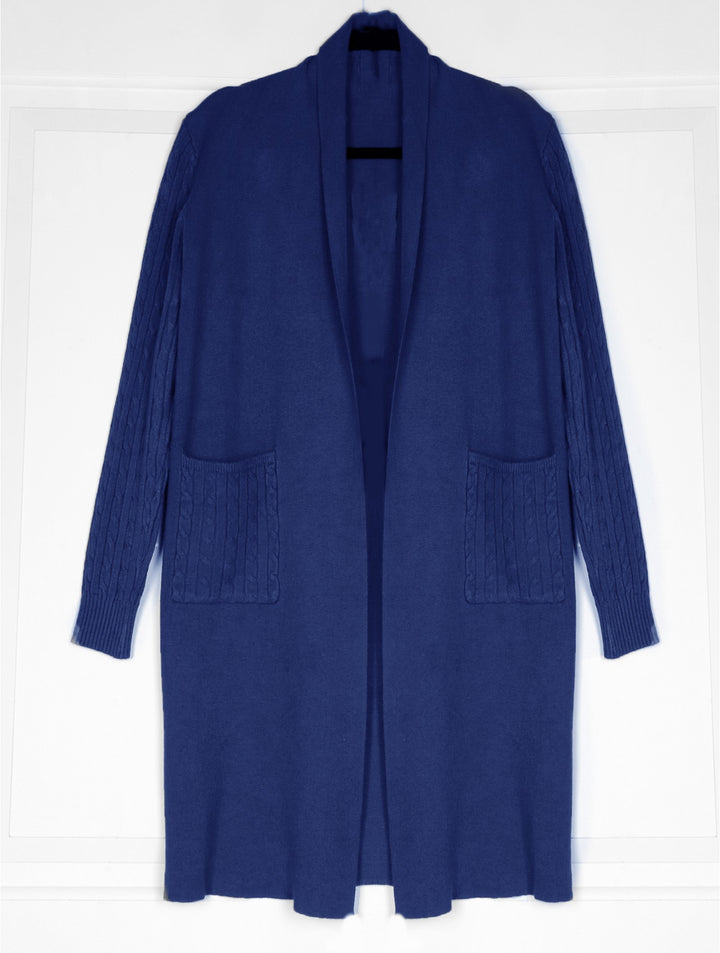 Cardigan en tricot long avec poches