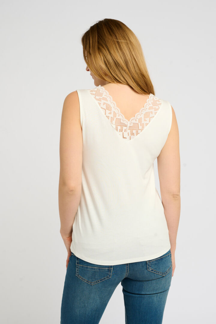 Camisole à bretelles larges avec dentelle intégrée