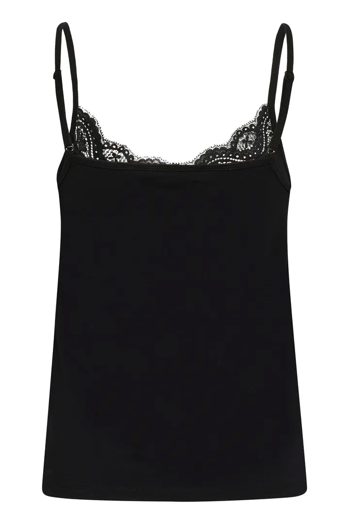 Camisole satinée ornée d’une fine dentelle Nataliene