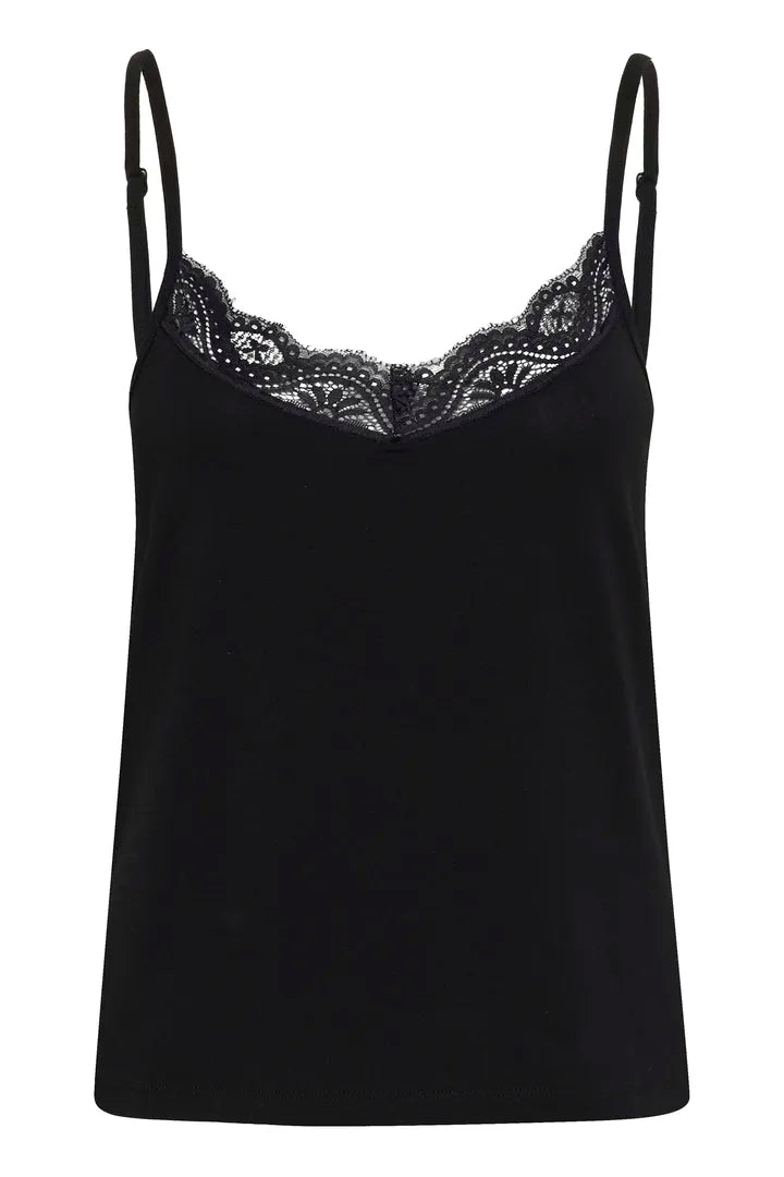 Camisole satinée ornée d’une fine dentelle Nataliene