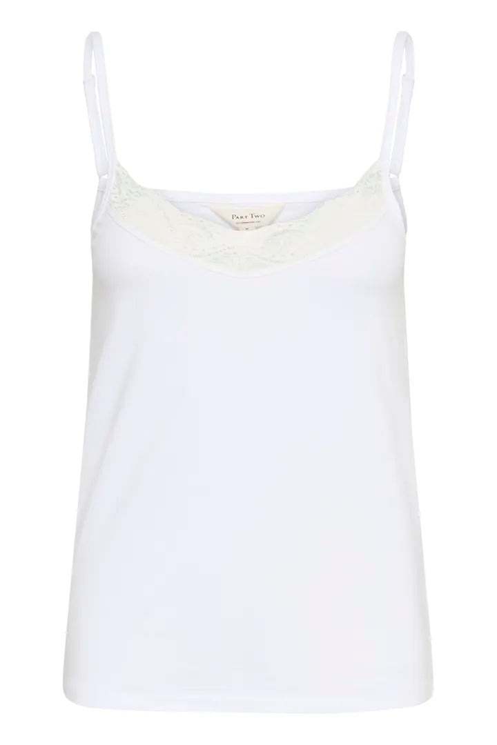 Camisole satinée ornée d’une fine dentelle Nataliene